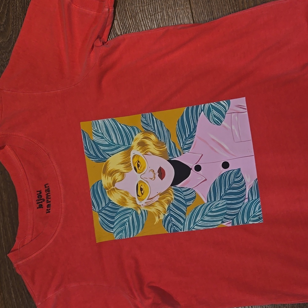 BIJOU KARMAN graphic Tshirt Size Med...  #7541